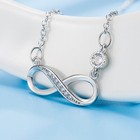 Crystal Mobius Pendant Chain Necklace 925 Sterling Silver Jewellery Gift UK