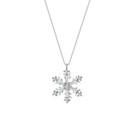 Christmas Crystal SnowFlakes Necklace 925 Sterling Silver Women Jewellery Gift