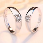 925 Sterling Silver Love Heart Adjustable Ring Women Girls Jewellery Gift UK