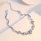 925 Sterling Silver Love Heart Charm Bracelet Womens Girls Jewellery Gift