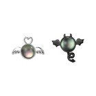 925 Sterling Silver Angel Demon Stud Earrings Jewellery Women Girls Gift UK