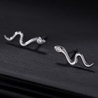 925 Sterling Silver Crystal Snake Shaped Stud Earrings Women Girls Jewellery UK