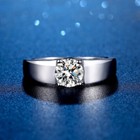 925 Sterling Silver Crystal Stone Adjustable Ring Engagement Women Jewellery UK