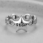 Vintage Fashion Star Adjustable Ring 925 Sterling Silver Women Girls Jewellery
