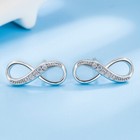 925 Sterling Silver Crystal Mobius Stud Earrings Jewellery Women Girls Gift