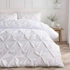 OHS Microfibre Pintuck Bedding Pinch Pleat Duvet Cover Set with Pillowcase