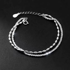 925 Sterling Silver Double Layer Fashion Bracelet Women Girls Jewellery Gift UK