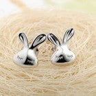 Fashion Cute Rabbit Stud Earrings 925 Sterling Silver Women Girls Jewellery Gift