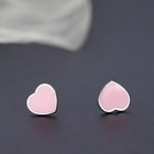 925 Sterling Silver Cute Pink Heart Stud Earrings Womens Girls Jewellery Gift