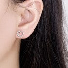 925 Sterling Silver Crystal Heart Stud Earrings Jewellery Women Girls UK Gift