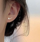 Fashion Mini Tick Stud Earrings 925 Sterling Silver Women Men Jewellery UK