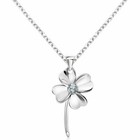 Womens 925 Sterling Silver Love Clover Pendant Chain Necklace Jewellery Gift