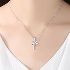 Crystal Clover Pendant Chain Necklace 925 Sterling Silver Jewellery Gift UK