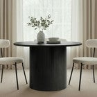 OHS Madison Dining Table Ribbed Wood Effect Round Kitchen Table for 4 People