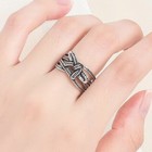 Women Girls Elegant Bow Tie Adjustable Ring 925 Sterling Silver Jewellery Gift U