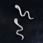 925 Sterling Silver Crystal Snake Shaped Stud Earrings Women Girls Jewellery