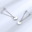 Women Girls 925 Sterling Silver Heart Dangle Drop Stud Earrings Jewellery Gift