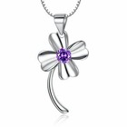 Womens 925 Sterling Silver Love Clover Pendant Chain Necklace Jewellery Gift