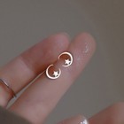 Womens Girls Moon Star Stud Earrings 925 Sterling Silver Jewellery Gift UK