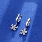 925 Sterling Silver Elegant Flower Hoop Earrings Women Girls Jewellery Gift