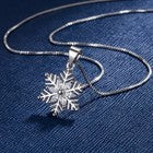Crystal Snowflakes 925 Sterling Silver Necklace Stud Earrings Christmas Gift UK