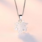 925 Sterling Silver Ice Snowflake Pendant Necklace Women Girls Christmas Gift