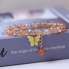 Beautiful Butterfly Beaded Charm Bracelet Women Girls Children Jewellery Gift UK