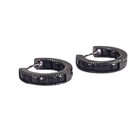 925 Sterling Silver Cubic Zirconia Black Hoop Earrings Women Girls Jewellery