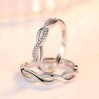 925 Sterling Silver Crystal Twisted Adjustable Ring Women Mens Jewellery Gift
