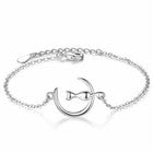 Women Girls Cute Moon Cat Charm Bracelet 925 Sterling Silver Jewellery Gift UK