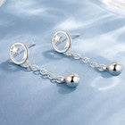 925 Sterling Silver Moon Star Dangle Drop Stud Earrings Women Jewellery Gift