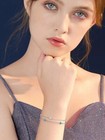 925 Sterling Silver Double Layer Star Linked Charm Bracelet Women Jewellery Gift