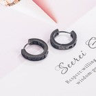 925 Sterling Silver Cubic Zirconia Black Hoop Earrings Women Girls Jewellery