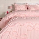 OHS Tufted Bow Bedding Set Soft Cosy Duvet Cover with Pillowcase