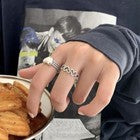 925 Sterling Silver Vintage Heart Adjustable Fashion Ring Women Girls Jewellery