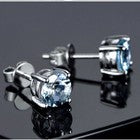 Womens 925 Sterling Silver Cubic Zirconia Round Stud Earrings Jewellery Gift