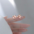 Women Girls Crystal Love Heart Stud Earrings 18K Gold Plt Jewellery Gift UK
