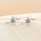 925 Sterling Silver Crystal Fashion Stud Earrings Women Girls Jewellery Gift UK