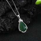 925 Sterling Silver Crystal Leaf Moonstone Pendant Necklace Women Jewellery UK