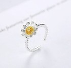 Women Sun Flower Pendant Necklace Stud Earrings Ring 925 Sterling Silver