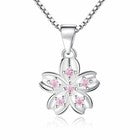 925 Sterling Silver Beautiful Flower Pendant Chain Necklace Womens Jewellery Gif