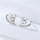 925 Sterling Silver Crystal Heart Stud Earrings Womens Girls Jewellery Gift UK