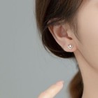 Lovely Heart Pearl Stud Earrings 925 Sterling Silver Women Girls Jewellery Gift