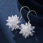 Crystal Ice Snowflake Drop Hook Earrings 925 Sterling Silver Womens Christmas UK