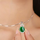 925 Sterling Silver Crystal Green Jade Pendant Necklace Womens Jewellery UK