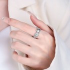Vintage Cute Gingerbread Man Adjustable Ring 925 Sterling Silver Women Jewellery