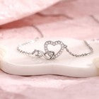925 Sterling Silver Crystal Heart Pendant Necklace Women Girls Jewellery Gift UK