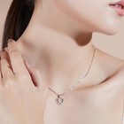 925 Sterling Silver Crystal Heart Swirl Pendant Chain Necklace Stud Earrings UK