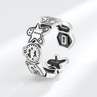 Vintage Cute Gingerbread Man Adjustable Ring 925 Sterling Silver Women Jewellery