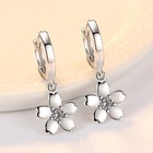 925 Sterling Silver Lovely Flower Hoop Earrings Women Girls Jewellery Gift